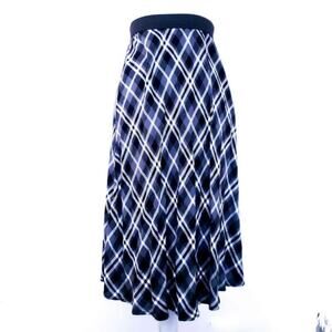 New Look Midi Length Plaid Skirt Tartan Gray Black White Juniors Medium Holiday